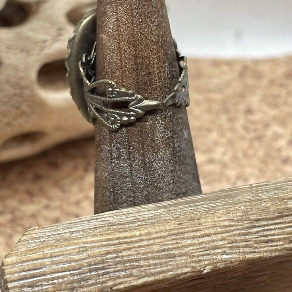 Renaissance CAMEO Skull Black Crow Raven gothic Ring Adjustable Christmas gift - Picture 9 of 16